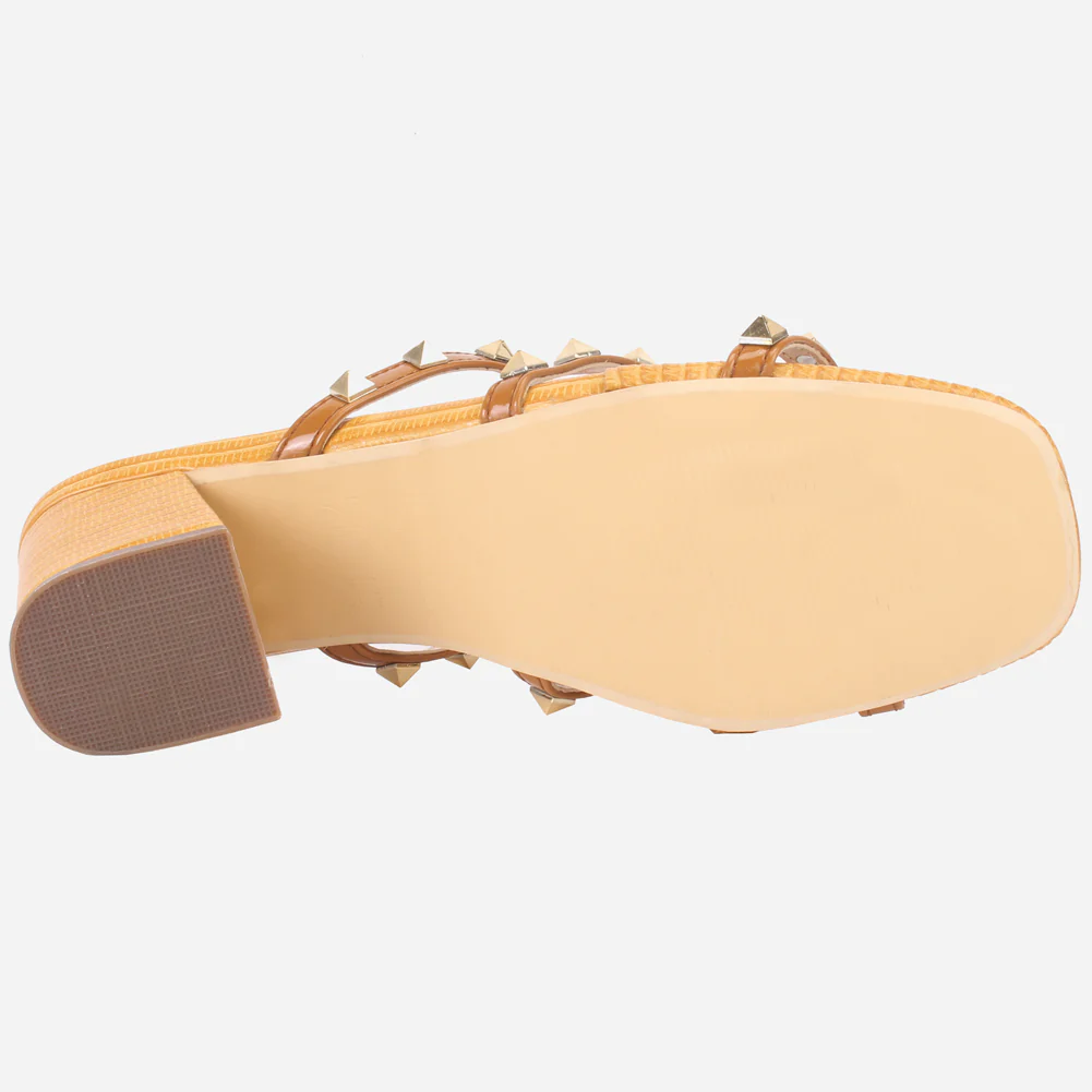 Women's "LISACONE" Stud Adorned Block Heeled Sandals - Image 5