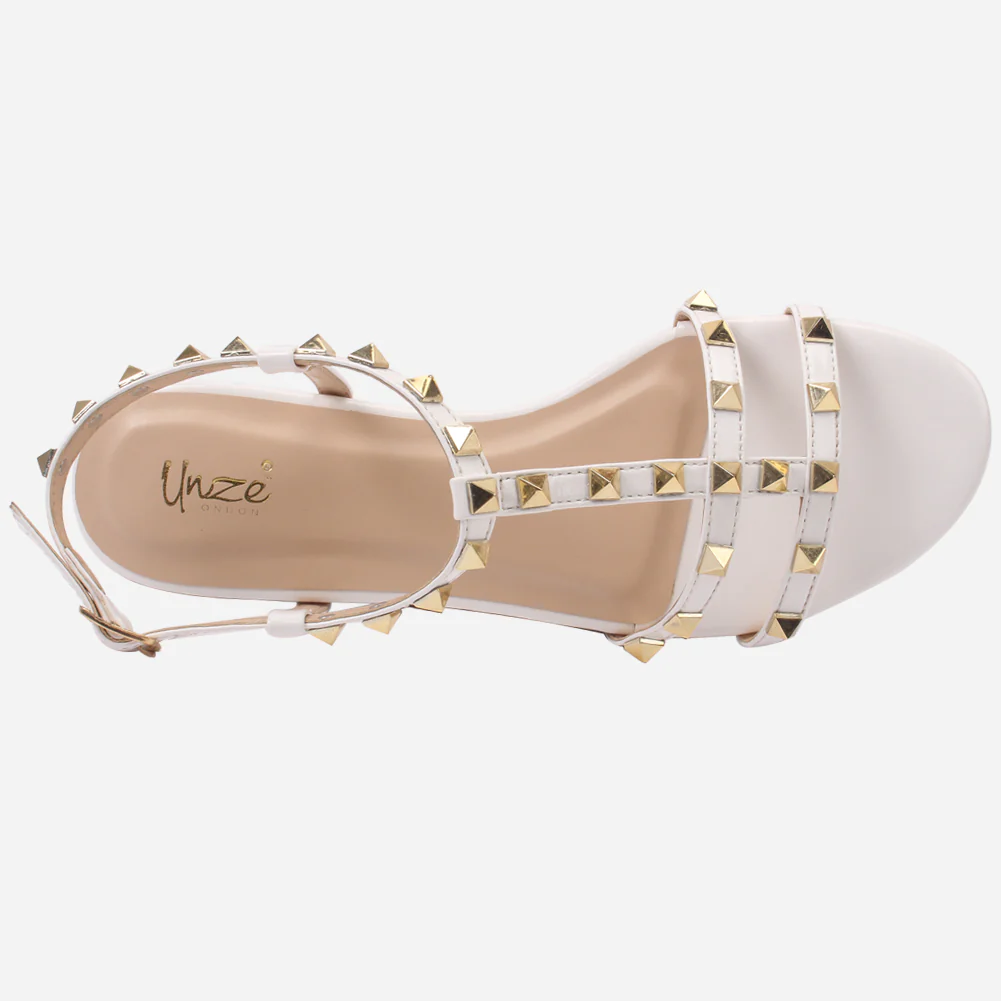 Womens "MAIDAS" Studs Detailing Flat Sandals - Image 4