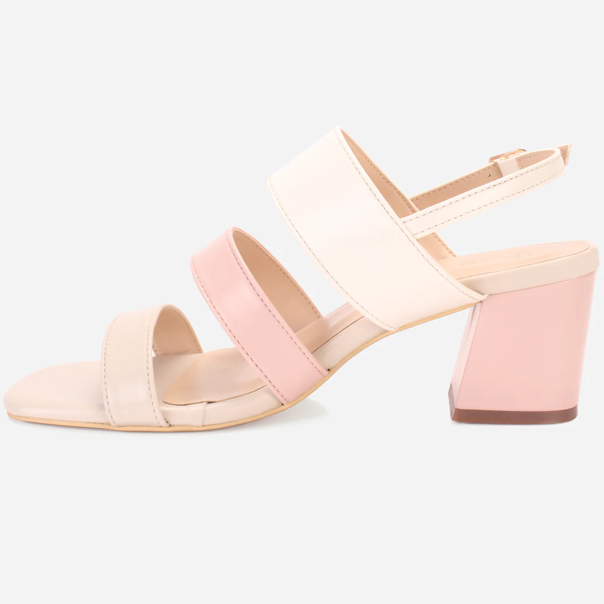 Womens "MICHELLE" Block Heeled Open Toe Sandals - Image 3