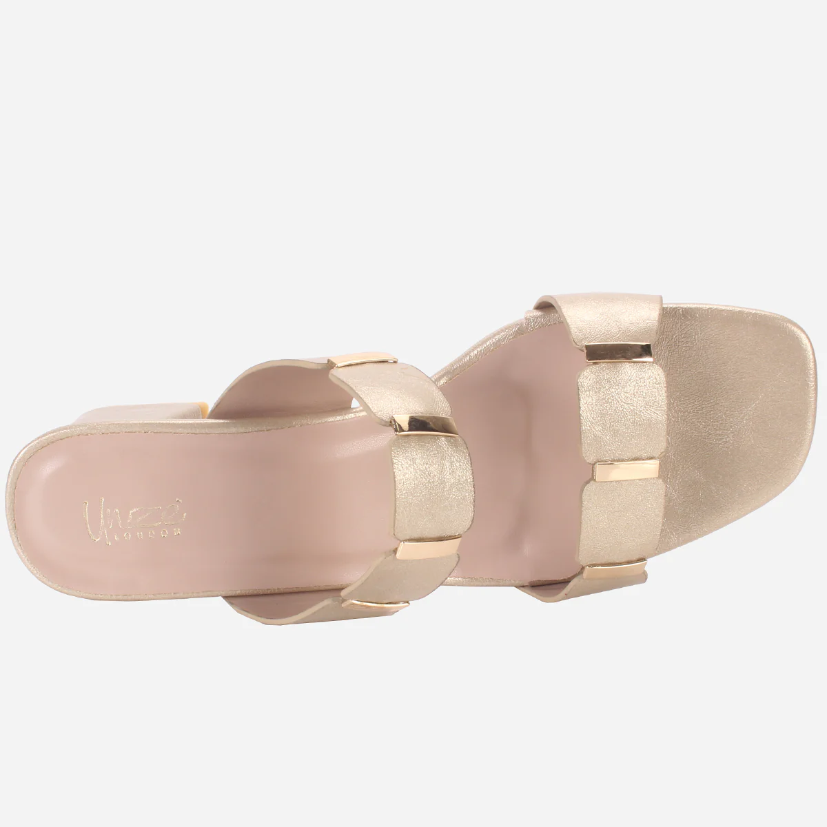 Womens "NATALIA" Fancy Block Heel Slide In Sandals - Image 4