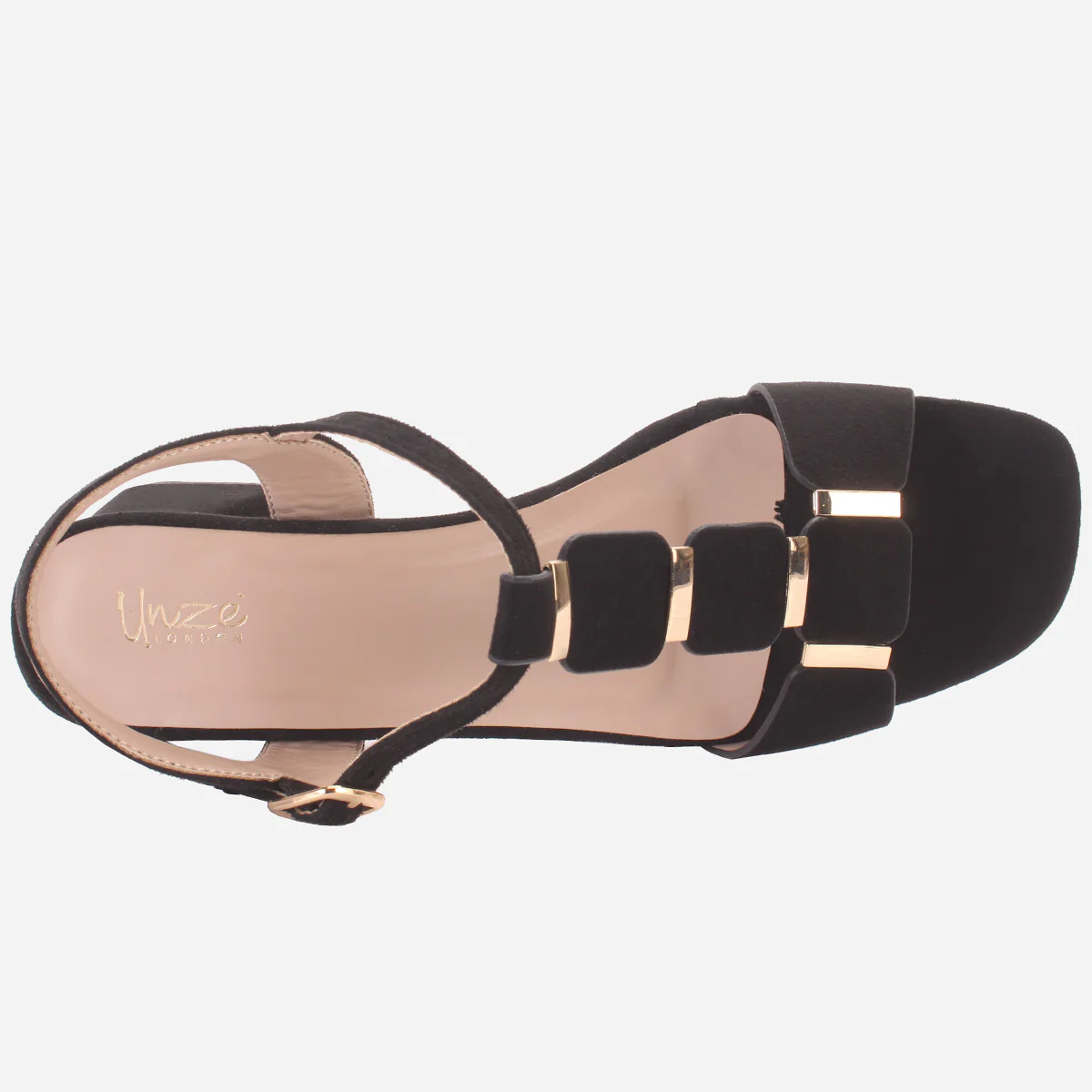 Womens "NAURAX" Fancy Block Heel Back Strap Sandals - Image 4