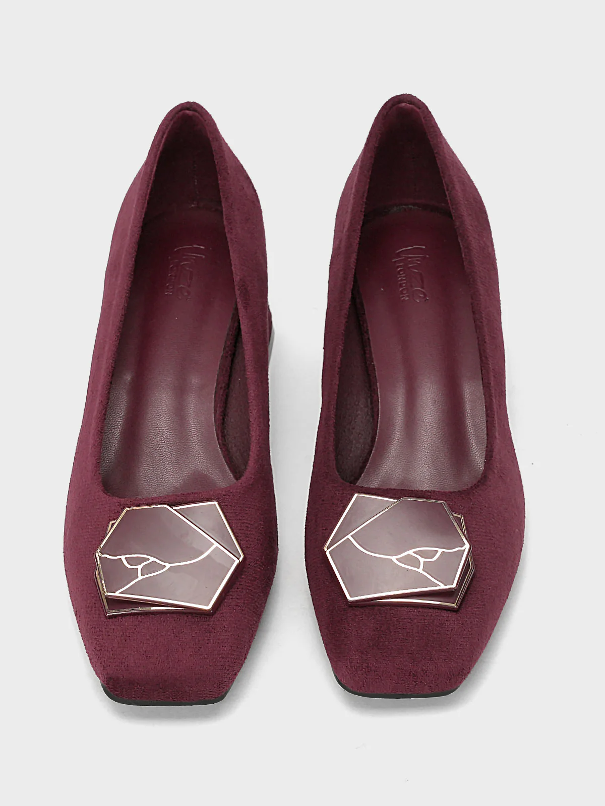 Womens "NETAN" Block Heel Decorated Courts - Image 5