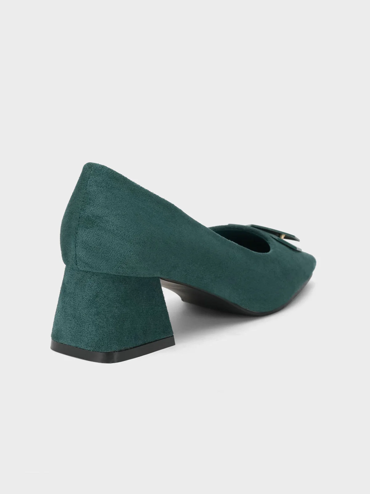 Womens "NETAN" Block Heel Decorated Courts - Image 3