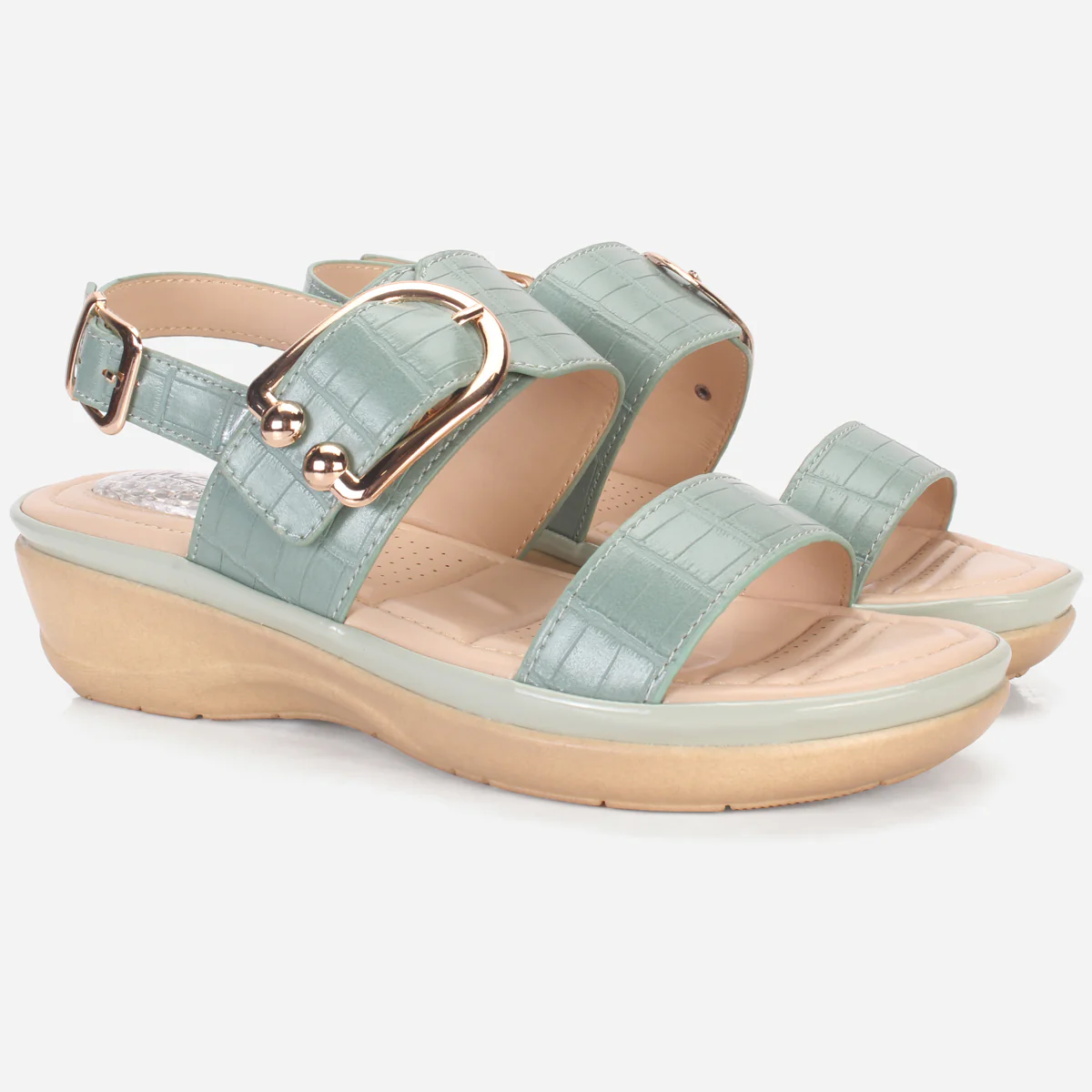 Womens "NIAMA" Open Toe Comfy Everyday Wedge Sandals - Image 2