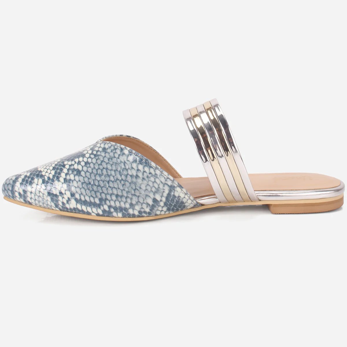 Womens "NISHA" Pointy Slide In Summer Flat Shoes - Image 3