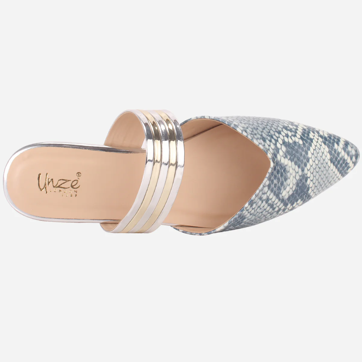 Womens "NISHA" Pointy Slide In Summer Flat Shoes - Image 4