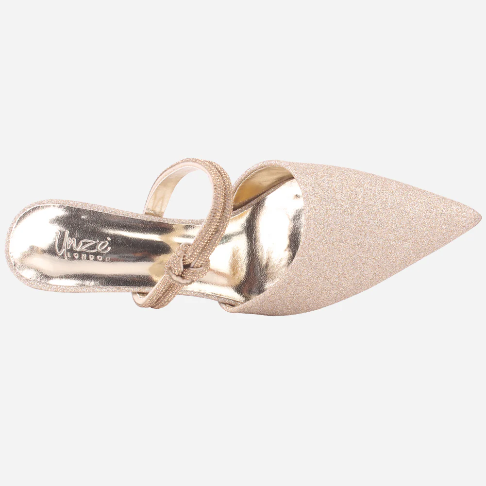 Women's "PEKU" Shimmery Pointed Toe Sandals - Image 4