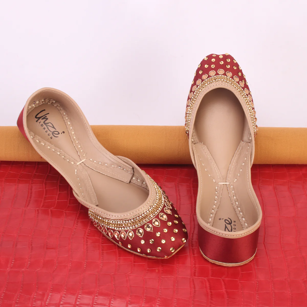 Womens "RACHEL" Handmade Leather Flat Khussa - Image 6