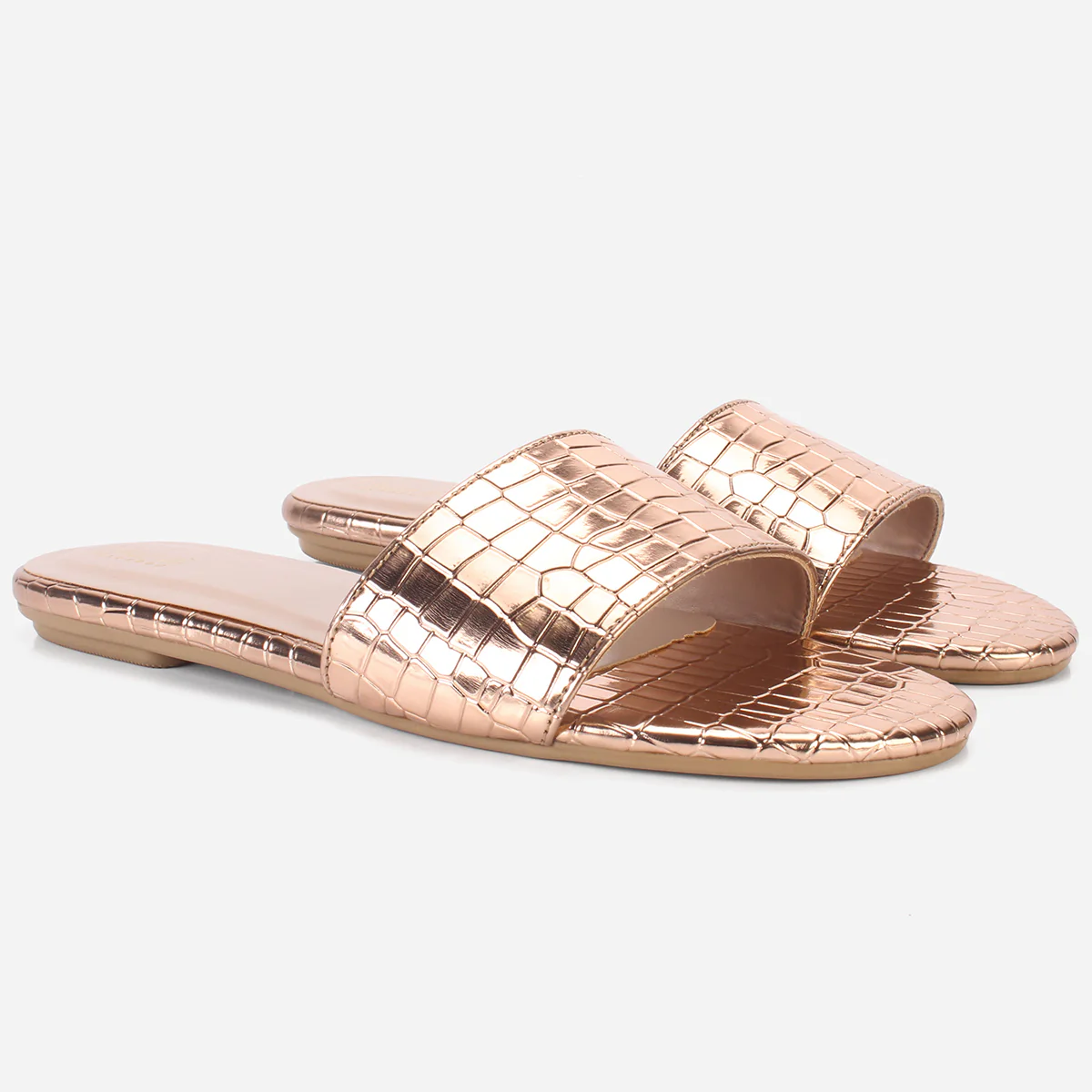 Womens "ROSA" Shimmer Summer Flat Slippers - Image 2