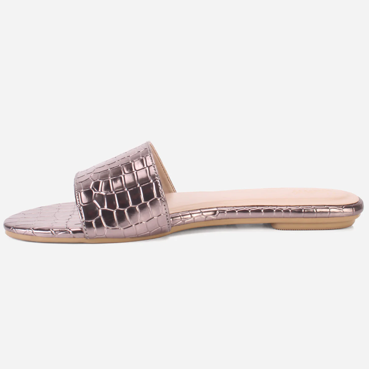Womens "ROSA" Shimmer Summer Flat Slippers - Image 3