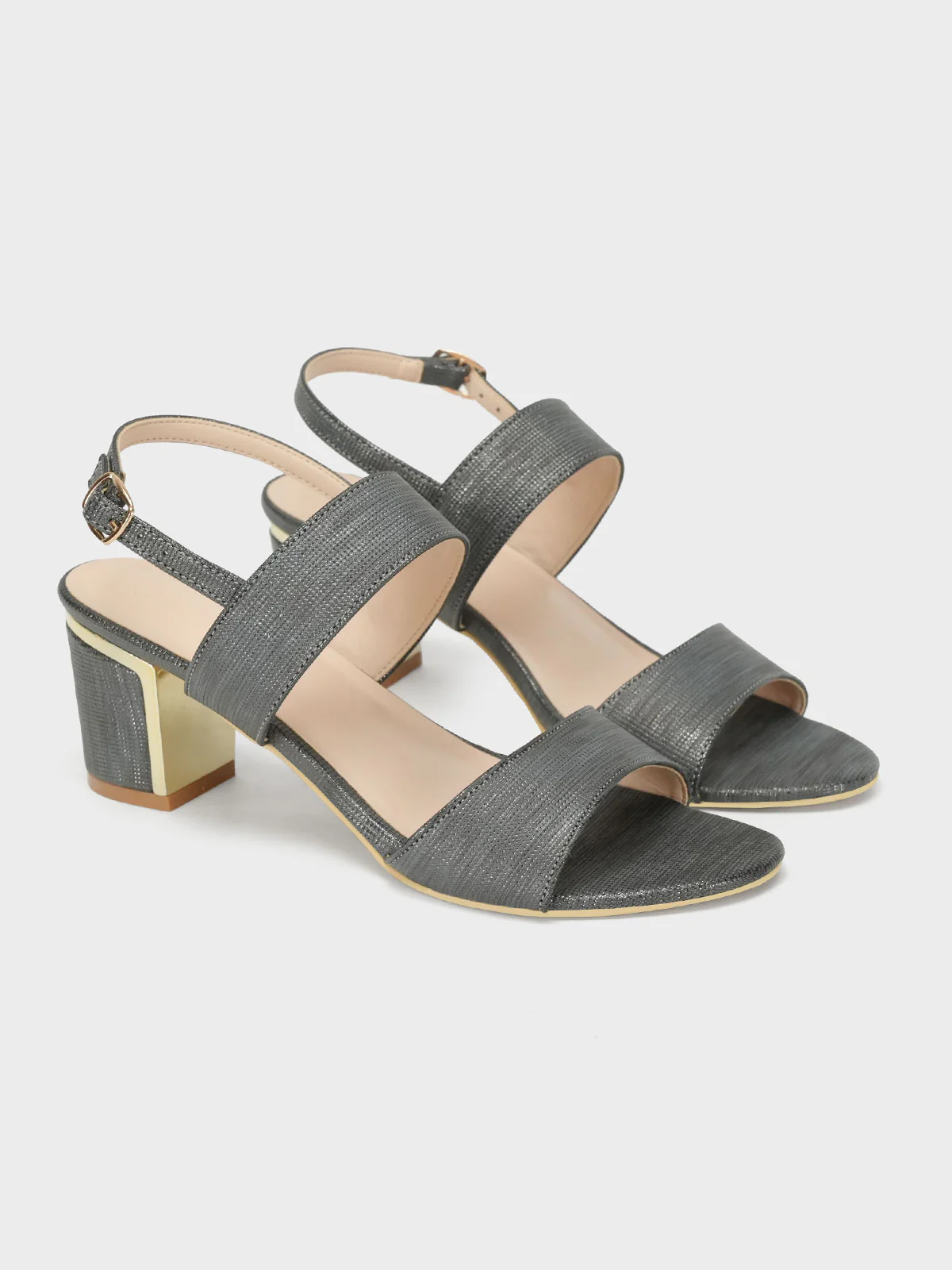 Women's "SAMRAC" Shimmer Heel Sandals - Image 2