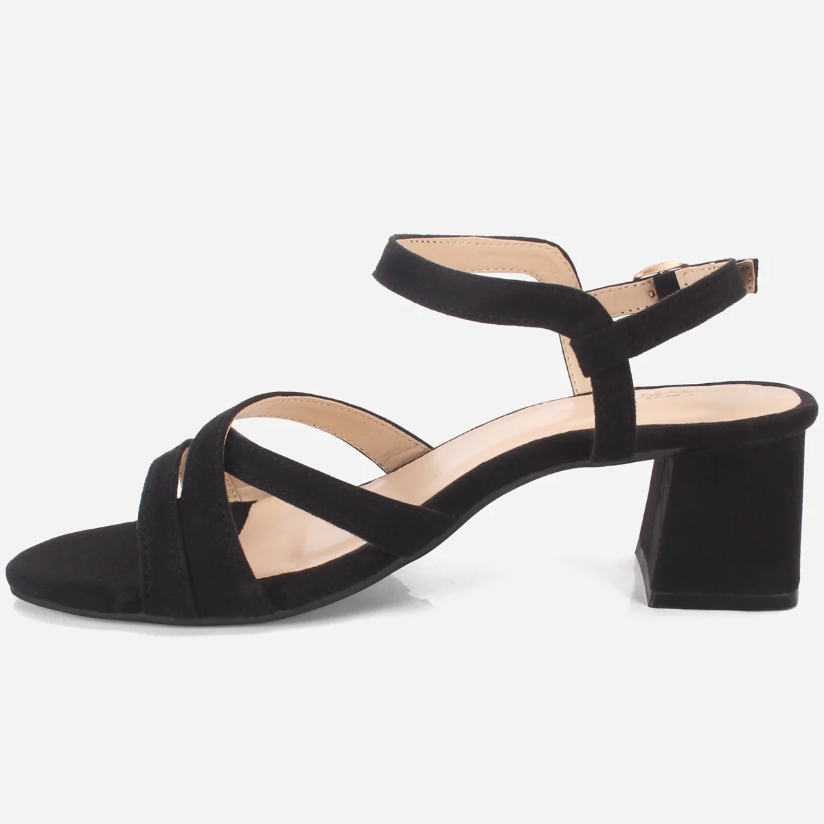 Womens "SAVON" Crossover Strap Block Heeled Sandals - Image 2
