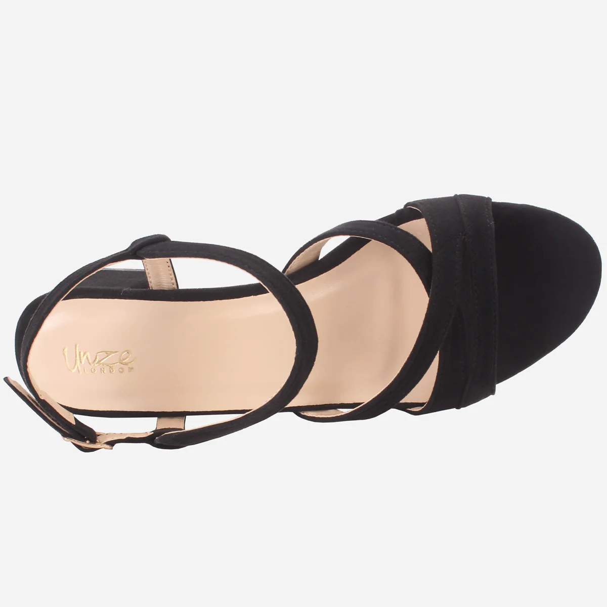 Womens "SAVON" Crossover Strap Block Heeled Sandals - Image 4