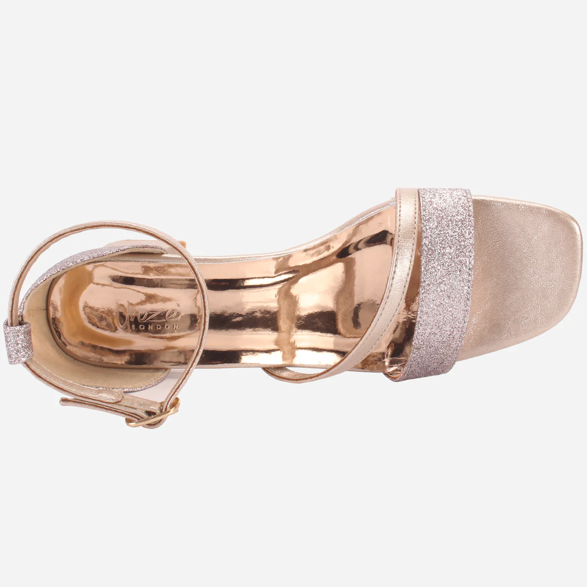 Womens "KAPUA" Shimmery Block Heel Sandals - Image 4