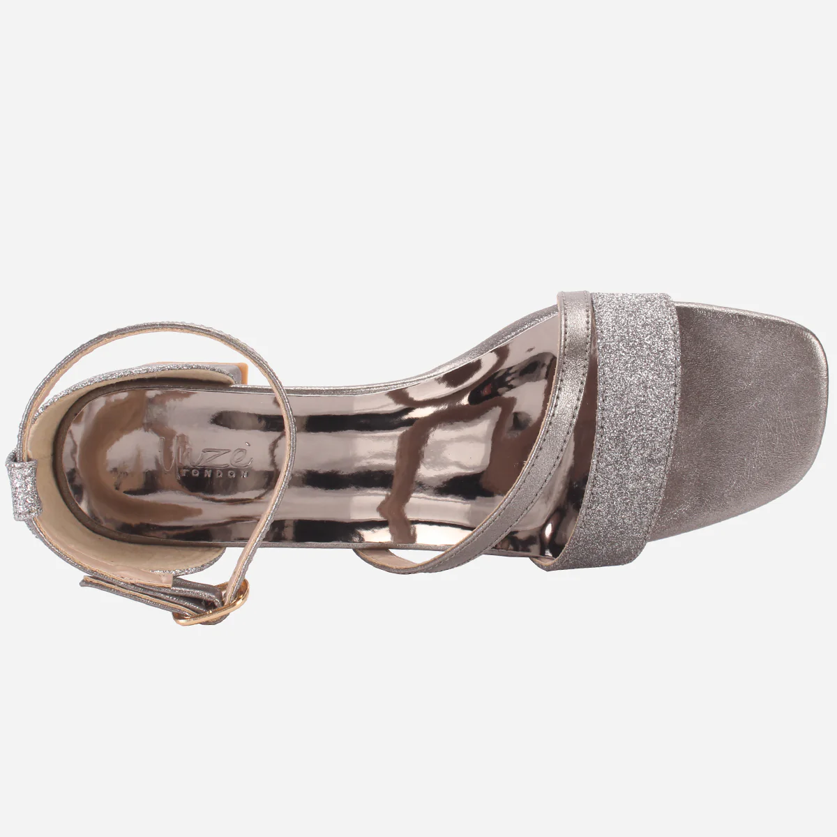 Womens "KAPUA" Shimmery Block Heel Sandals - Image 4