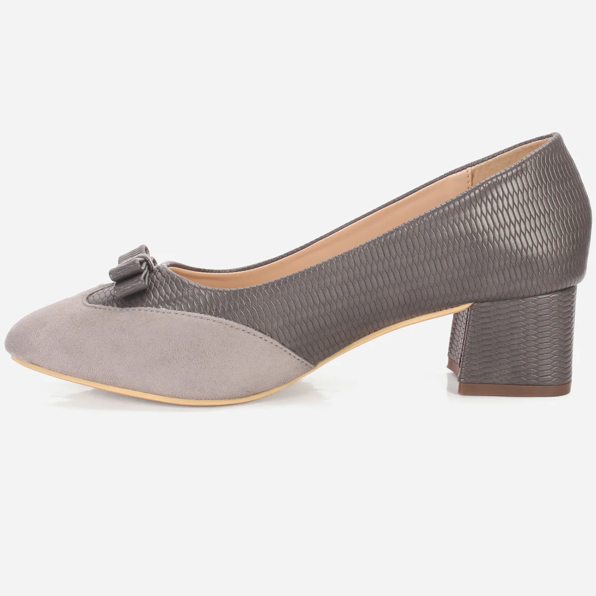 Womens "SKARLET" Round Toe Slide In Court Shoes - Image 3