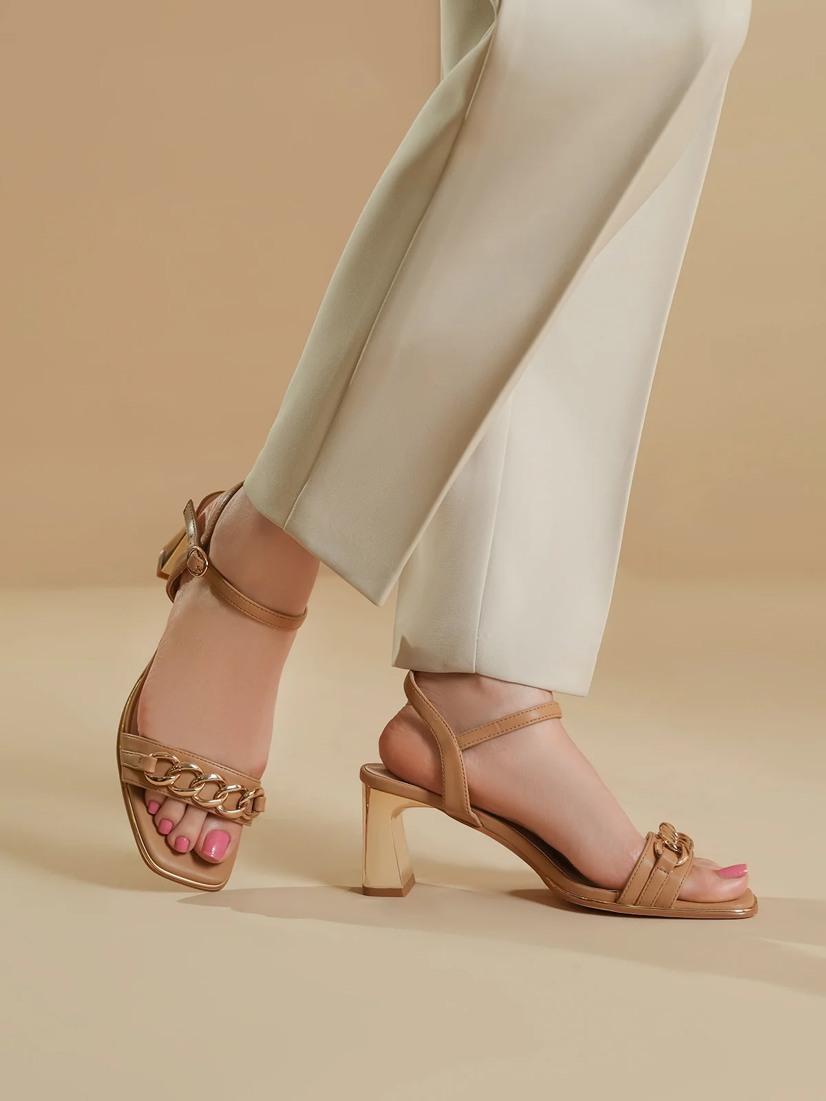 Womens "SOULLE" Adorned Block Sandals - Image 11