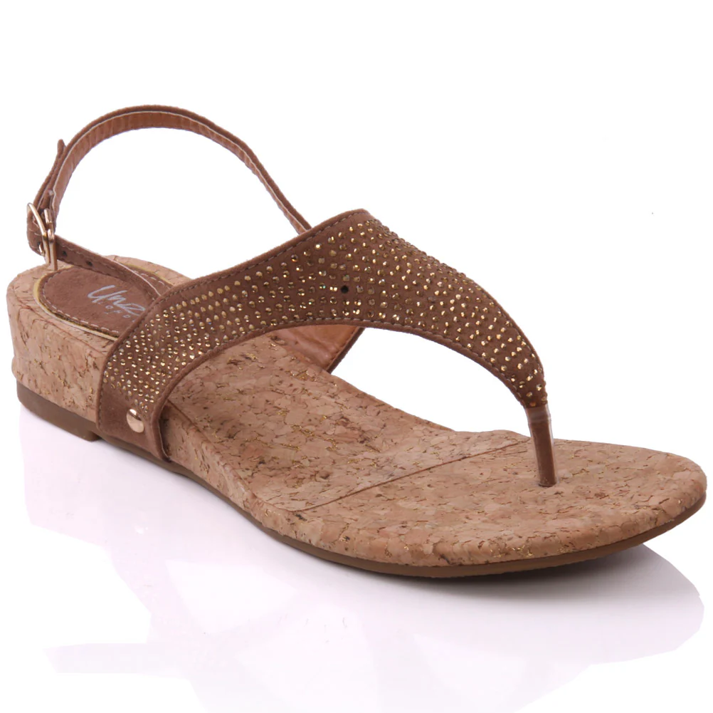Womens āVincieā Glittery Back-strap Sandals