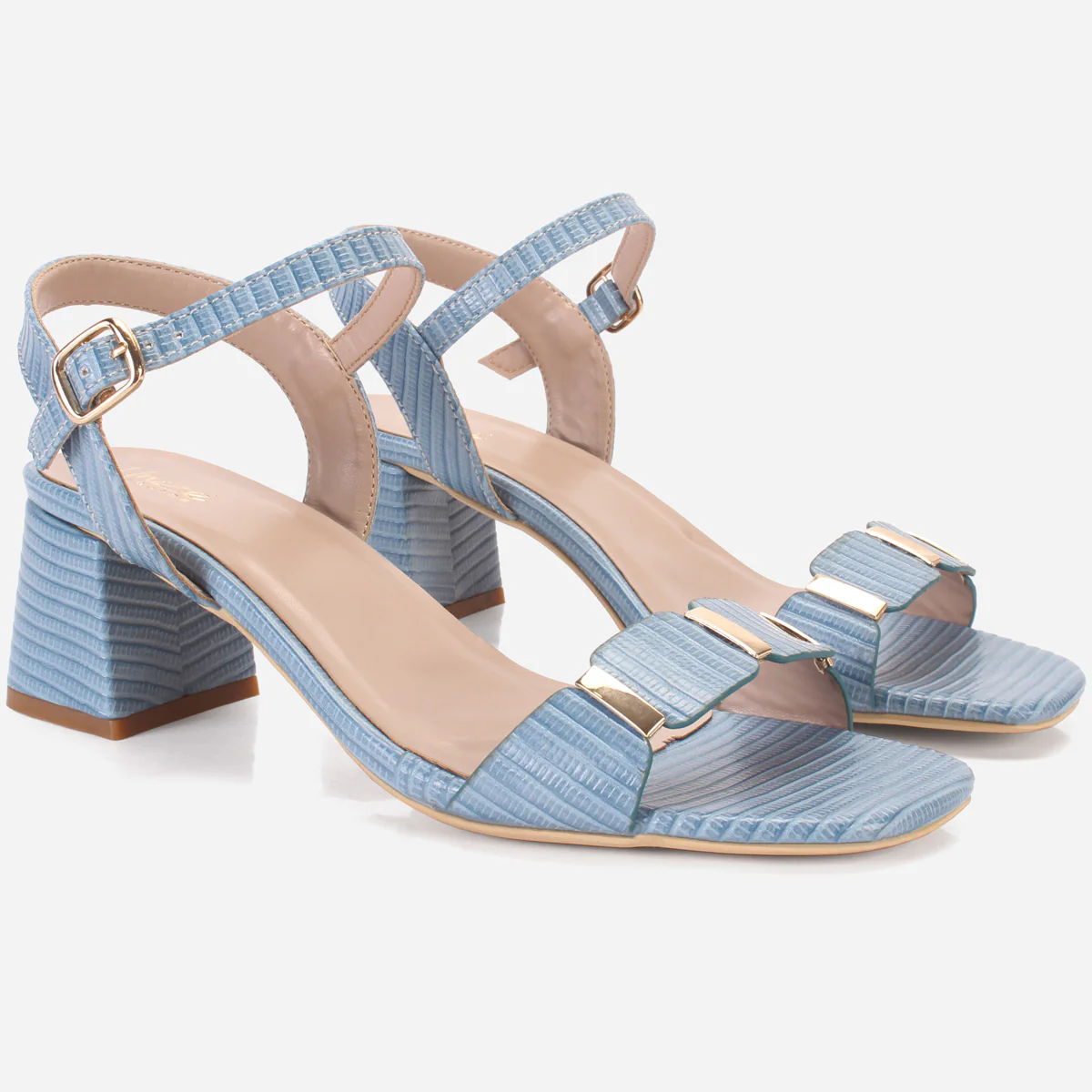 Womens "ZURIA" Ankle Strap Block Heeled Sandals - Image 2