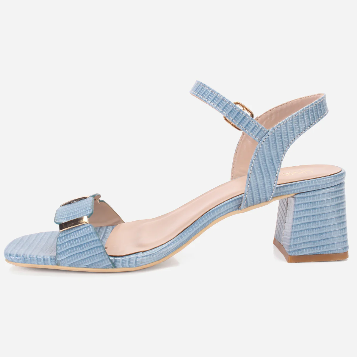 Womens "ZURIA" Ankle Strap Block Heeled Sandals - Image 3