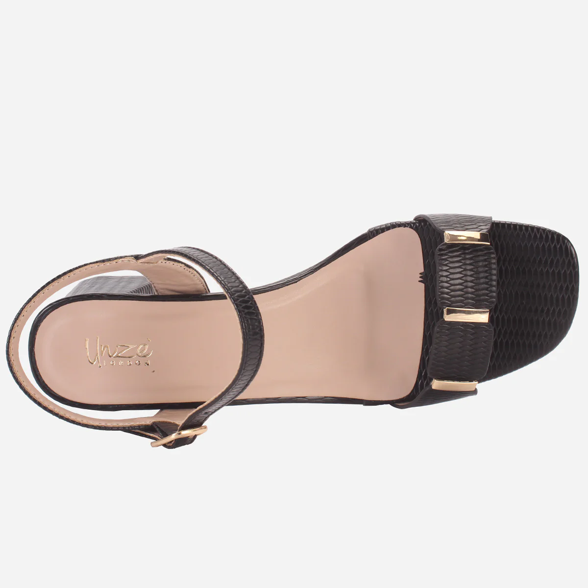 Womens "ZURIA" Ankle Strap Block Heeled Sandals - Image 4