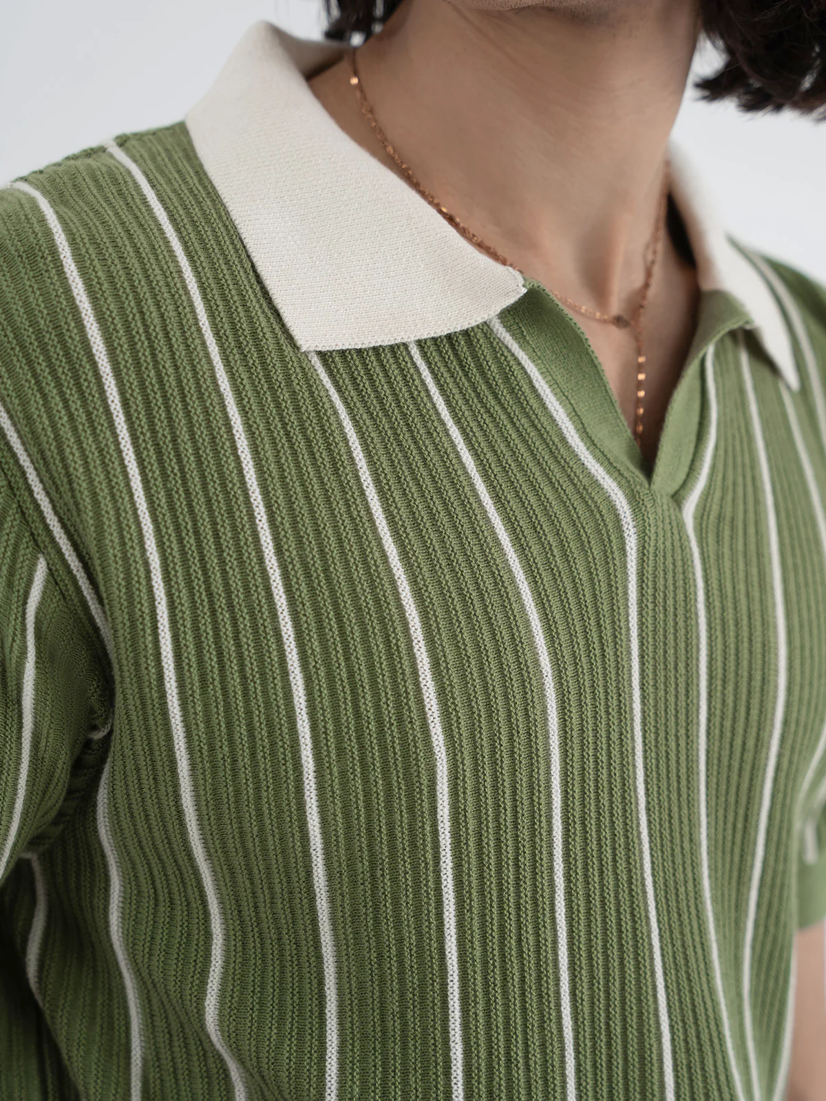 "ZARIAH" Regular Fit Knitted Polo Shirt - Image 3